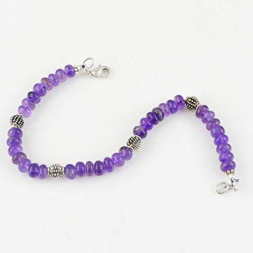 gemsmore:Natural Purple Amethyst Beads Bracelet