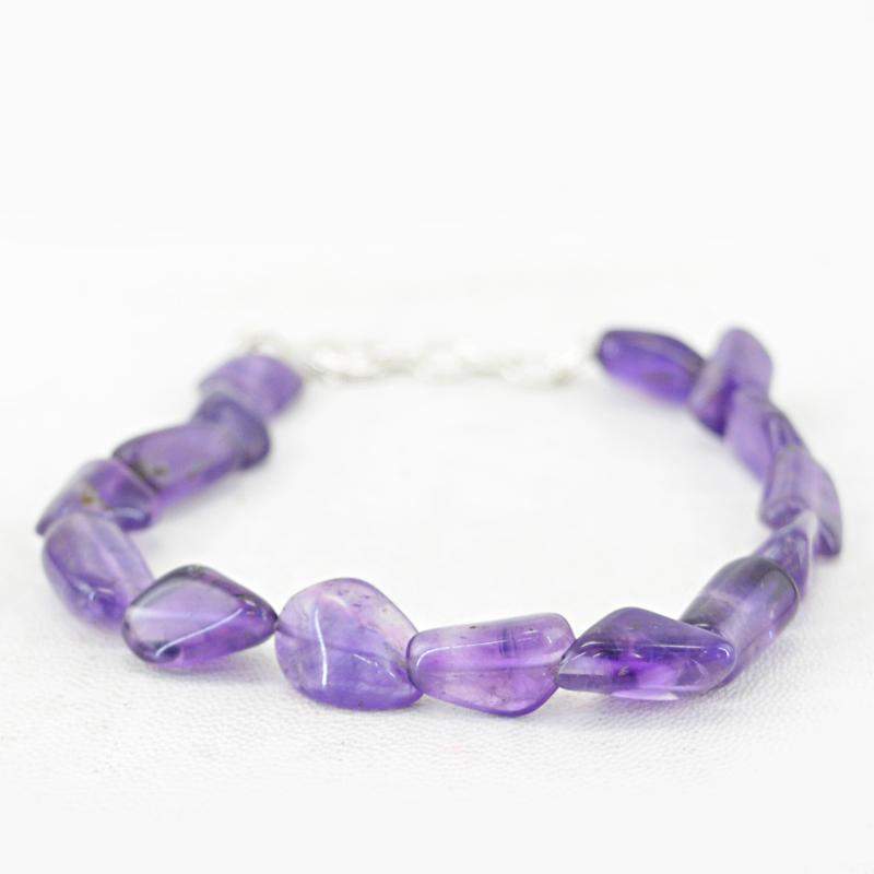 gemsmore:Natural Purple Amethyst Beads Bracelet