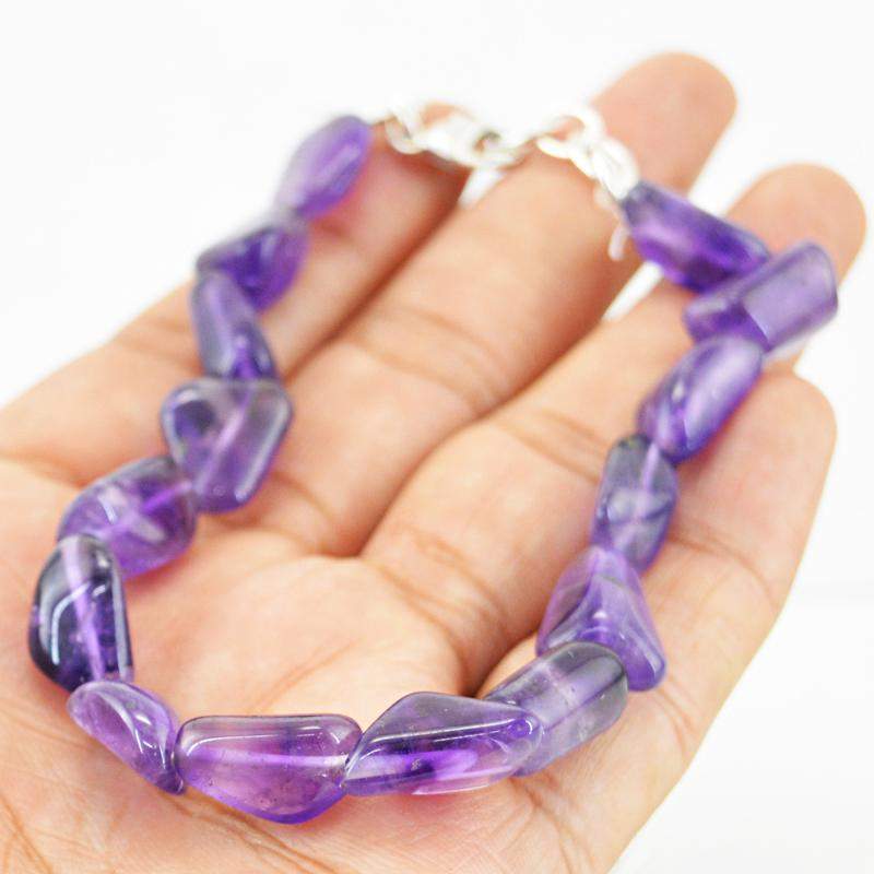 gemsmore:Natural Purple Amethyst Beads Bracelet