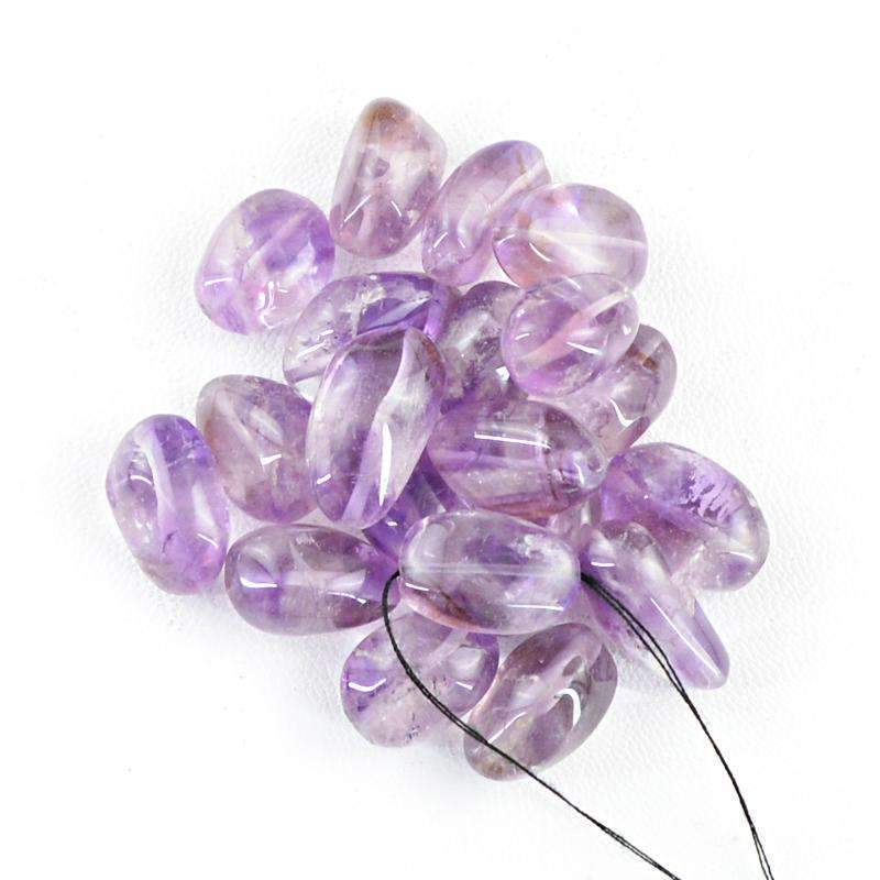 gemsmore:Natural Purple Amethyst Beads Lot - Drilled