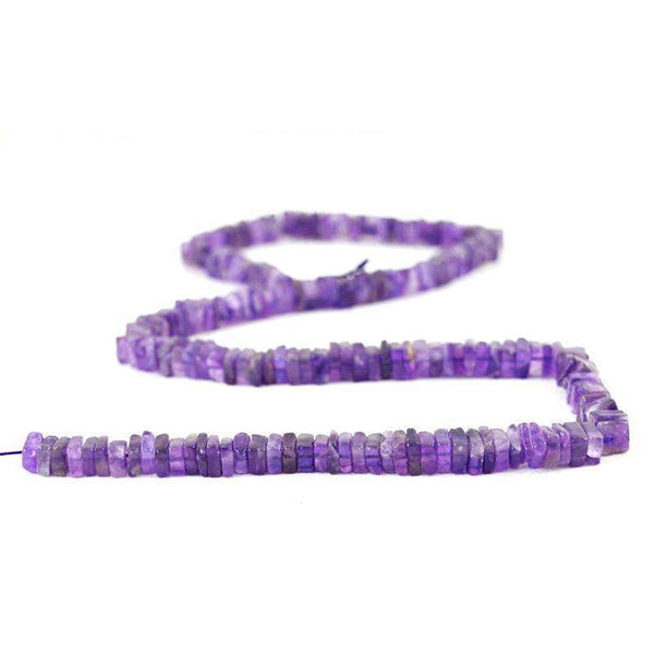 gemsmore:Natural Purple Amethyst Beads Strand - Drilled