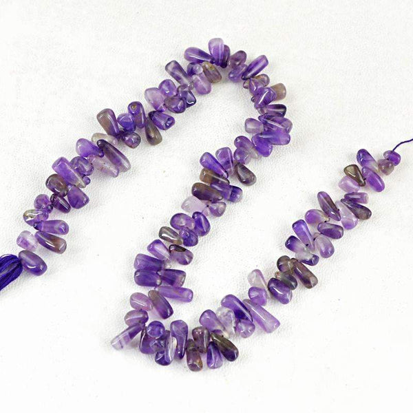 gemsmore:Natural Purple Amethyst Beads Strand - Drilled