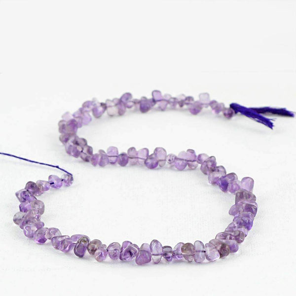 gemsmore:Natural Purple Amethyst Beads Strand - Untreated Drilled