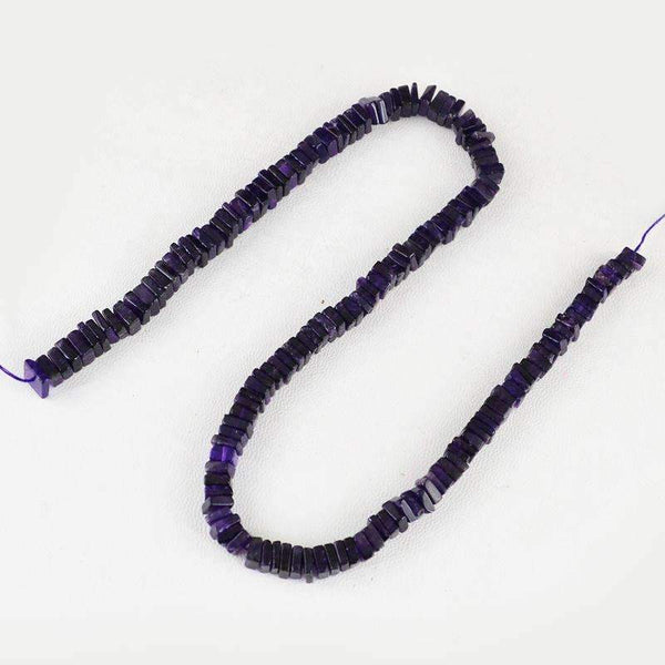 gemsmore:Natural Purple Amethyst Beads Strand Untreated Drilled