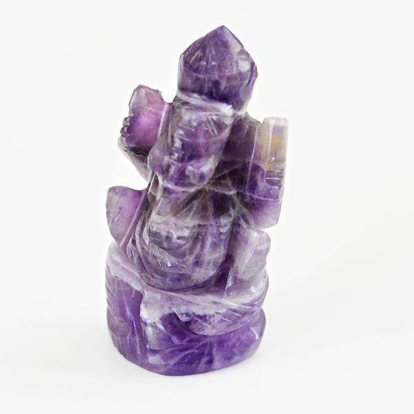 gemsmore:Natural Purple Amethyst Carved Ganesha Gemstone