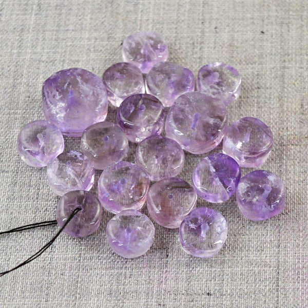 gemsmore:Natural Purple Amethyst Drilled Beads Lot - Wholesale Round Shape
