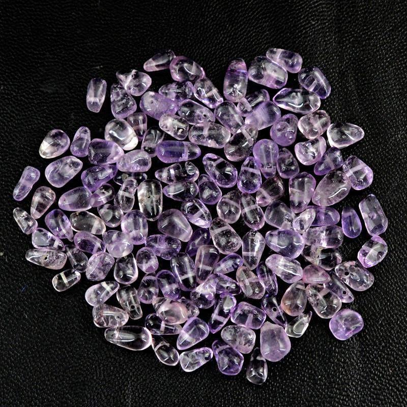 gemsmore:Natural Purple Amethyst Drilled Beads Lot