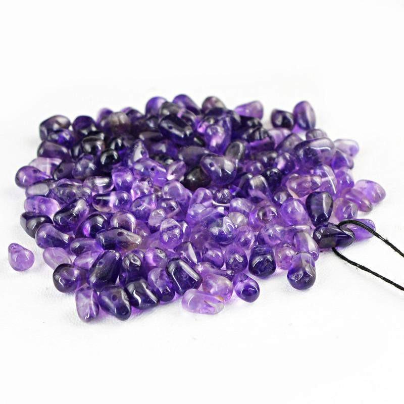 gemsmore:Natural Purple Amethyst Drilled Beads Lot