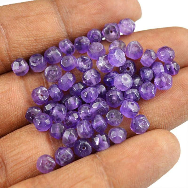 gemsmore:Natural Purple Amethyst Drilled Beads Lot