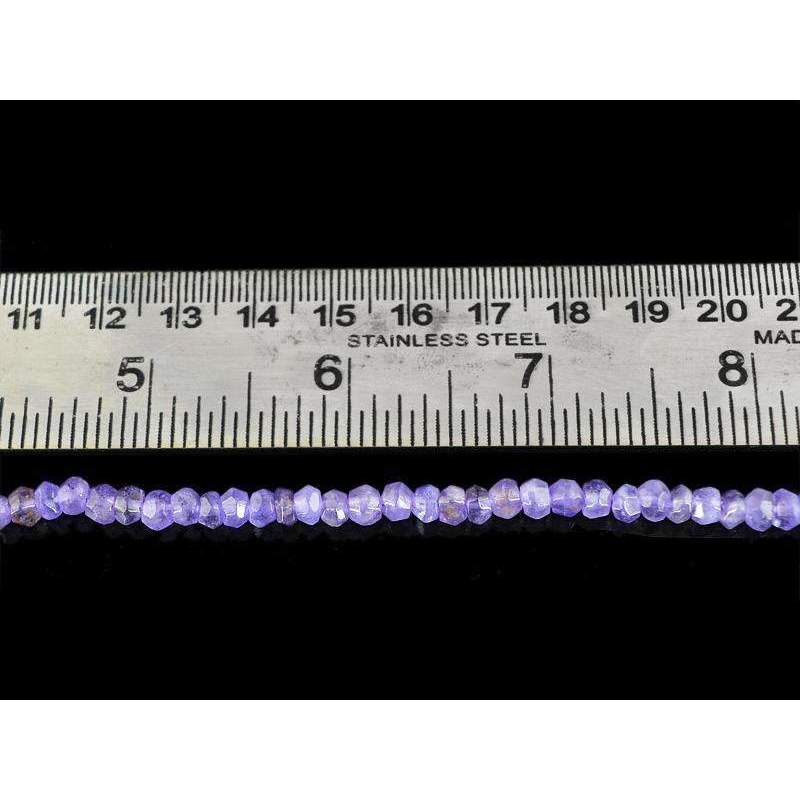 gemsmore:Natural Purple Amethyst Drilled Beads Strand Faceted Round Shape