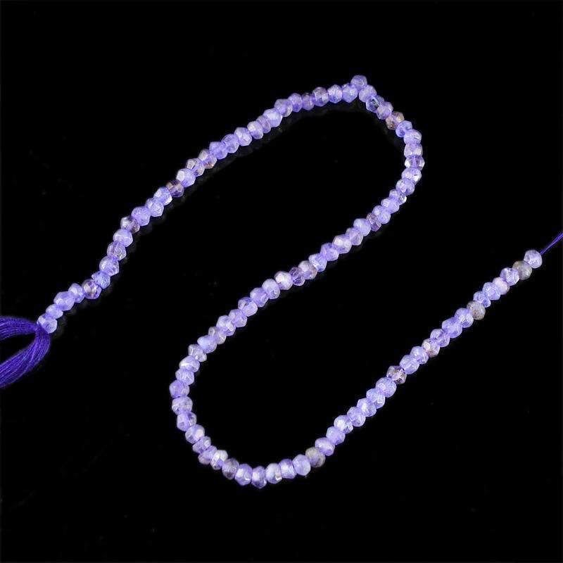 gemsmore:Natural Purple Amethyst Drilled Beads Strand Faceted Round Shape