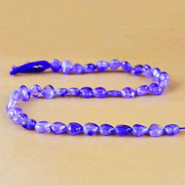 gemsmore:Natural Purple Amethyst Drilled Beads Strand