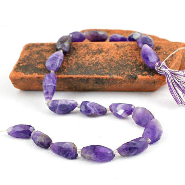 gemsmore:Natural Purple Amethyst Faceted Beads Strand