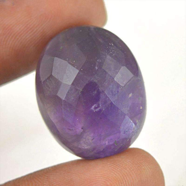 gemsmore:Natural Purple Amethyst Gemstone - Faceted Oval Shape