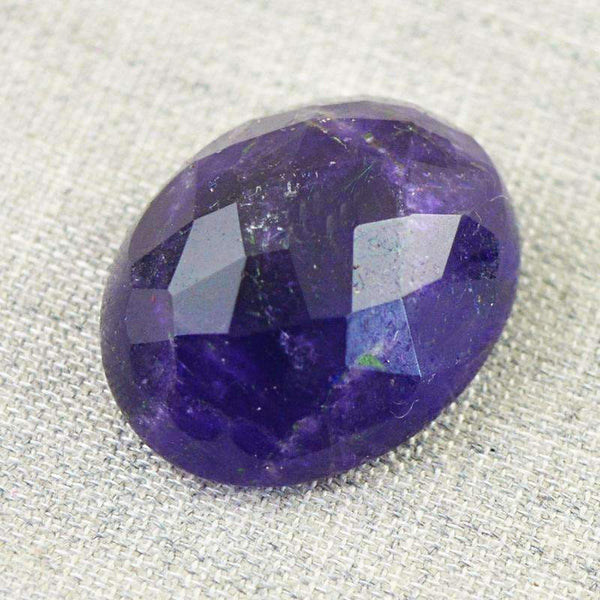 gemsmore:Natural Purple Amethyst Gemstone - Faceted Oval Shape