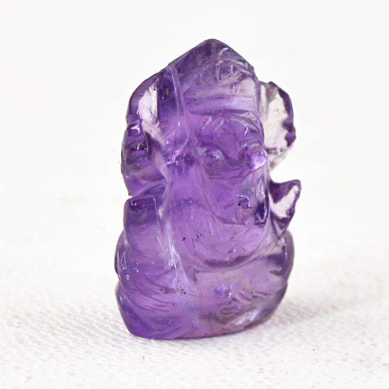 gemsmore:Natural Purple Amethyst Hand Carved Ganesha Gemstone
