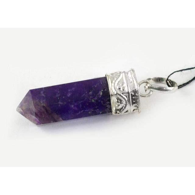 gemsmore:Natural Purple Amethyst Healing Point Pendant