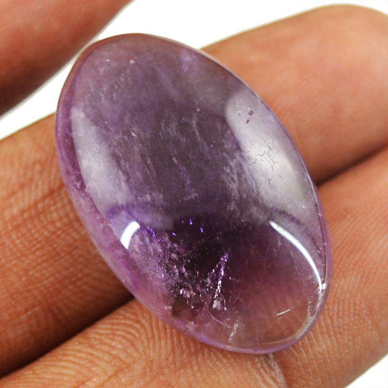 gemsmore:Natural Purple Amethyst Oval Shape Gemstone