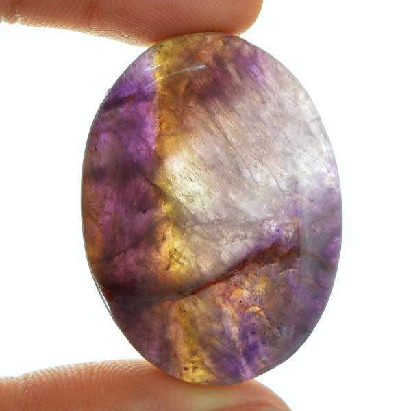 gemsmore:Natural Purple Amethyst Oval Shape Healing Palm Gemstone