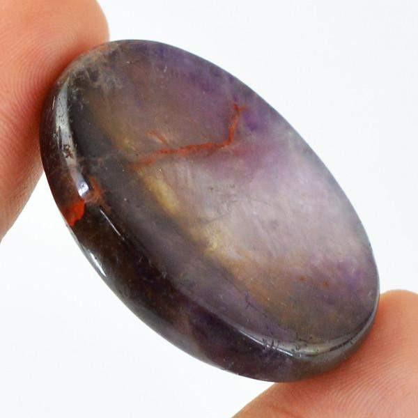 gemsmore:Natural Purple Amethyst Oval Shape Healing Palm Gemstone