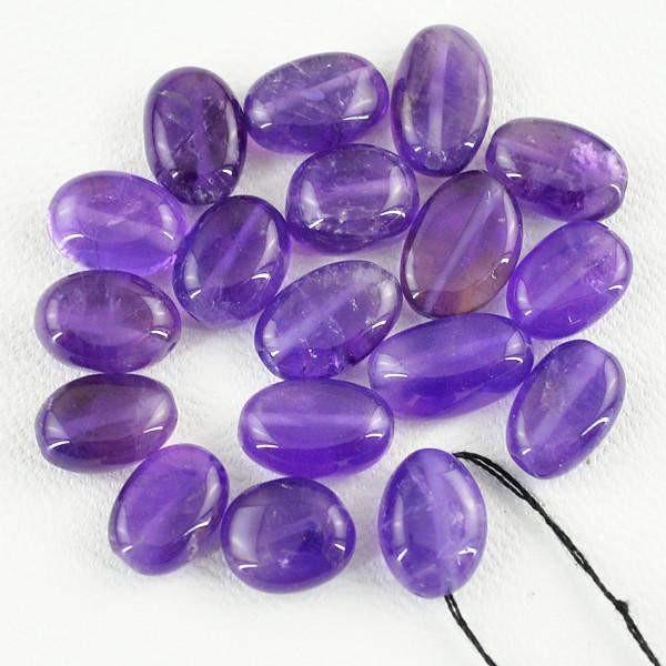 gemsmore:Natural Purple Amethyst Oval Shape Untreated Beads Lot