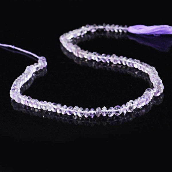 gemsmore:Natural Purple Amethyst Round Beads Strand - Drilled