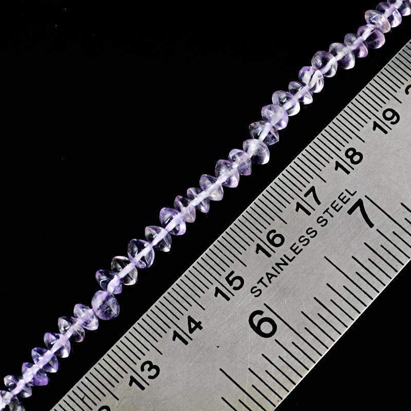 gemsmore:Natural Purple Amethyst Round Beads Strand - Drilled