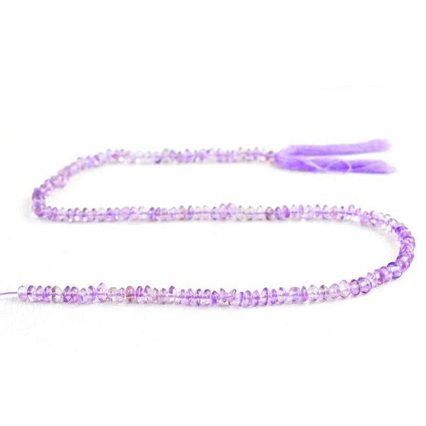 gemsmore:Natural Purple Amethyst Round Cut Drilled Beads Strand