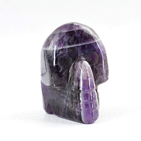 gemsmore:Natural Purple Amethyst Single Gem Hand Carved Skull