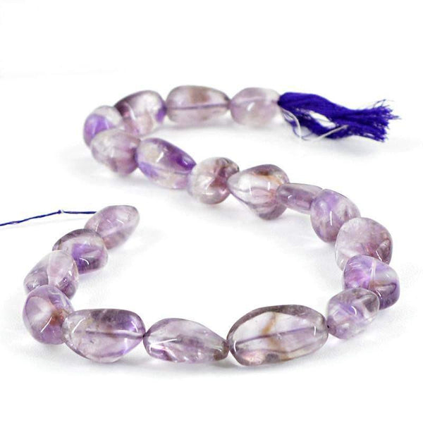 gemsmore:Natural Purple Amethyst Untreated Beads Strand