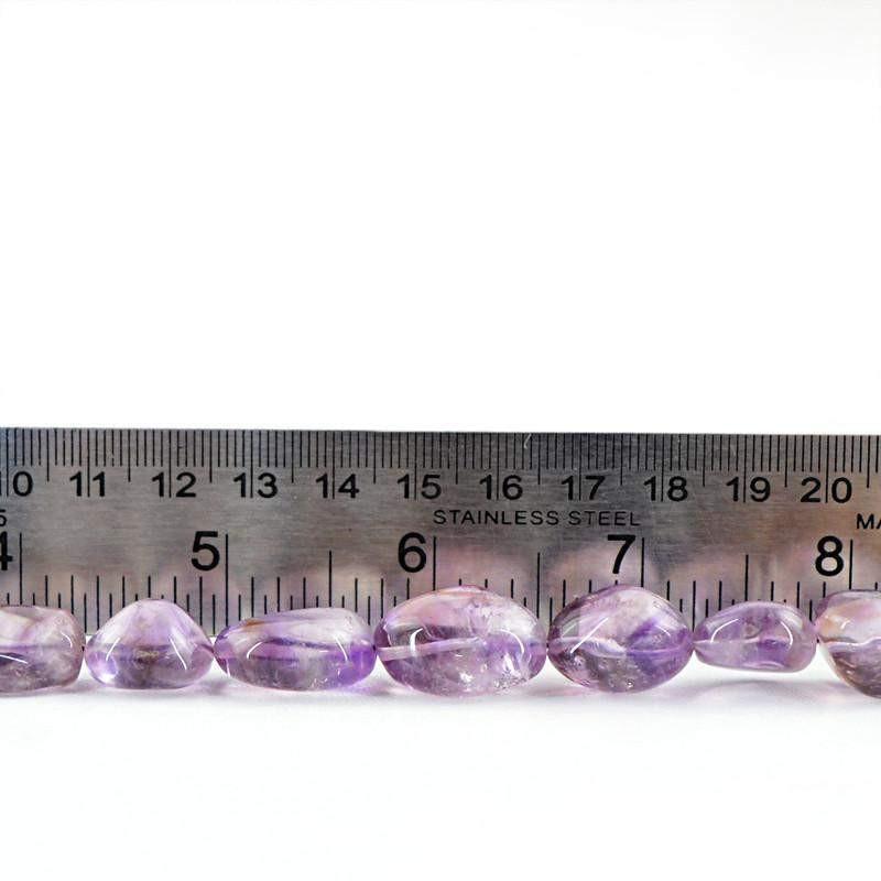 gemsmore:Natural Purple Amethyst Untreated Beads Strand