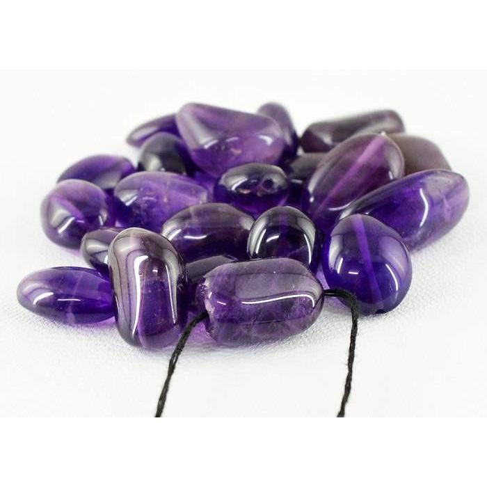 gemsmore:Natural Purple Amethyst Untreated Drilled Beads Lot