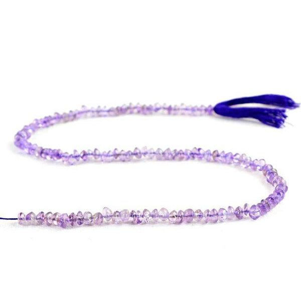 gemsmore:Natural Purple Amethyst Untreated Drilled Beads Strand