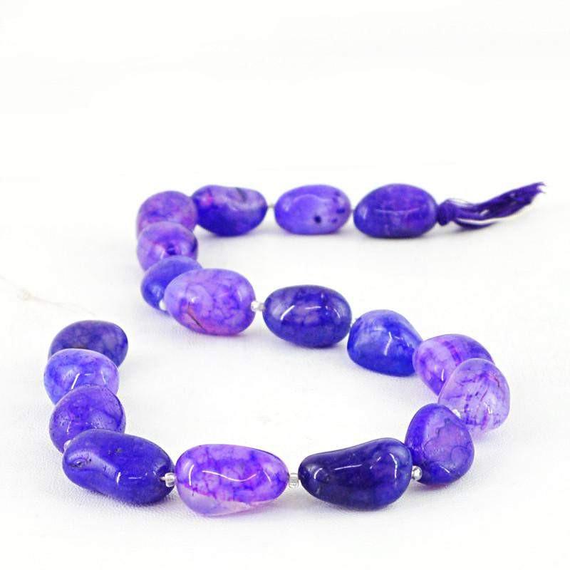 gemsmore:Natural Purple Onyx Drilled Beads Strand