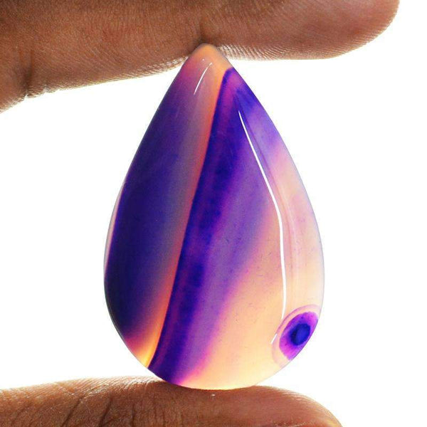 gemsmore:Natural Purple Onyx Gemstone - Pear Shape