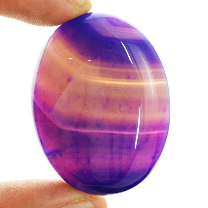gemsmore:Natural Purple Onyx Gemstone Oval Shape