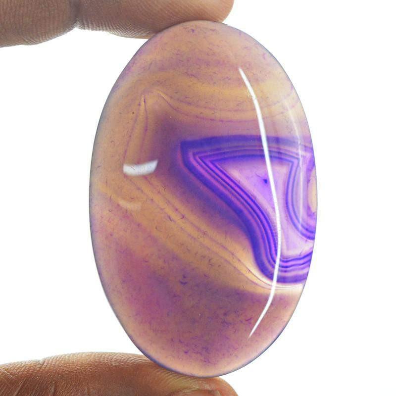 gemsmore:Natural Purple Onyx Oval Shape Gemstone