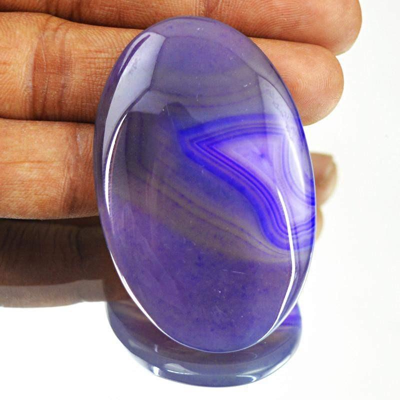 gemsmore:Natural Purple Onyx Oval Shape Gemstone