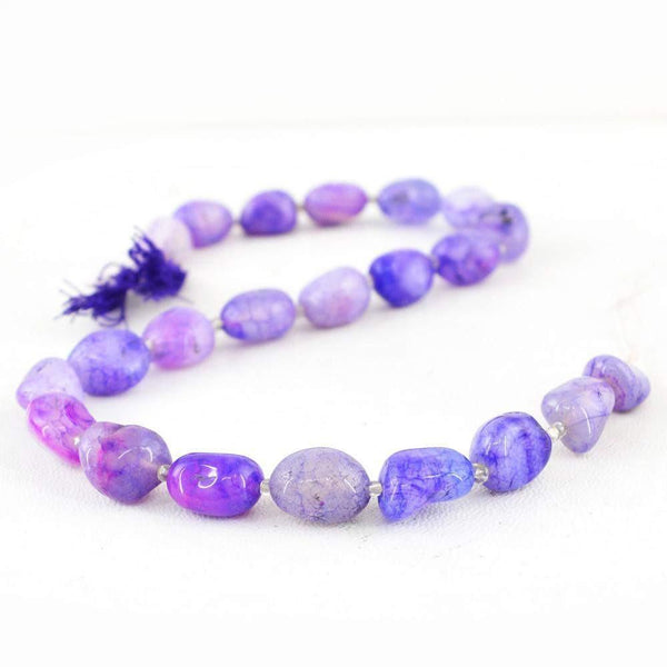 gemsmore:Natural Purple Onyx Untreated Drilled Beads Strand