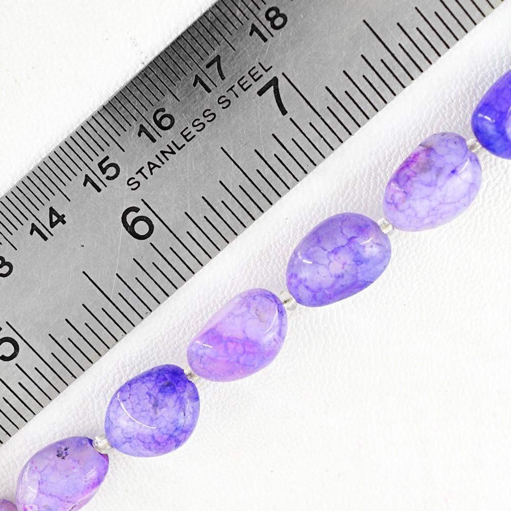 gemsmore:Natural Purple Onyx Untreated Drilled Beads Strand