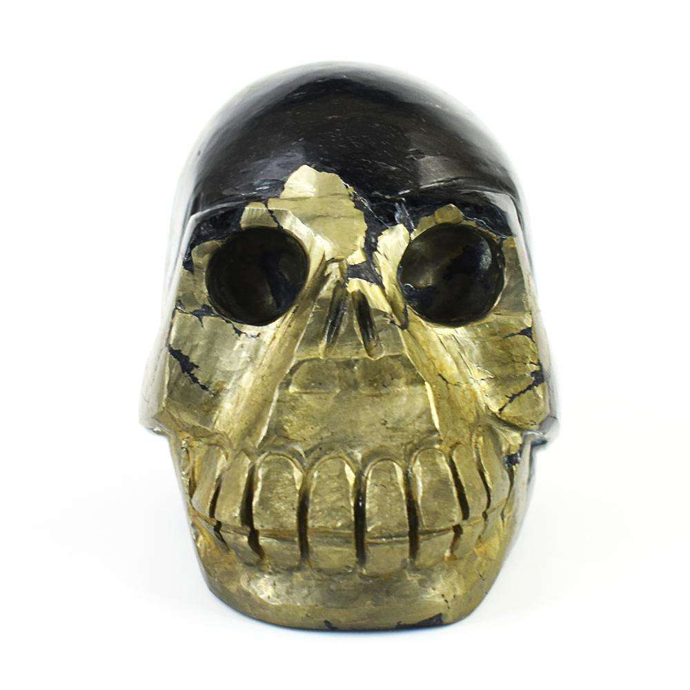 gemsmore:Natural Pyrite Hand Carved Skull