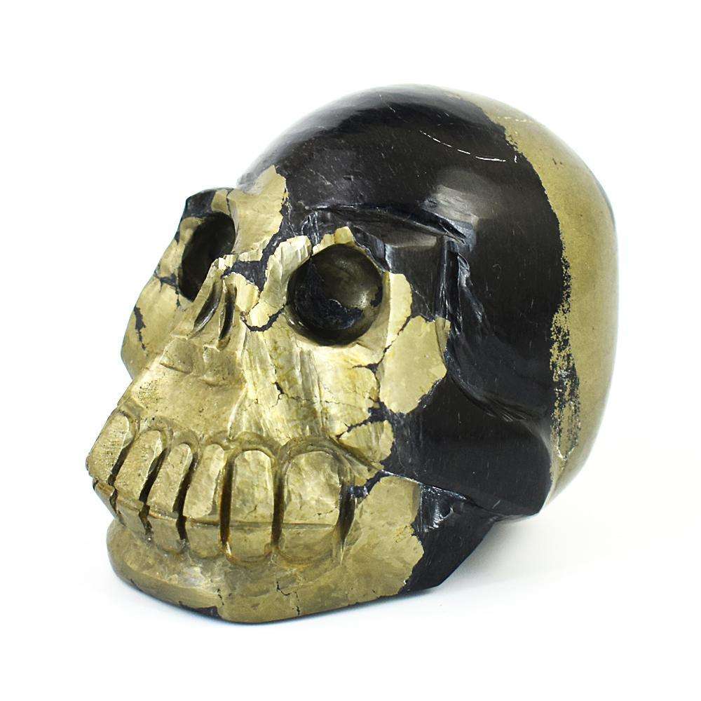 gemsmore:Natural Pyrite Hand Carved Skull