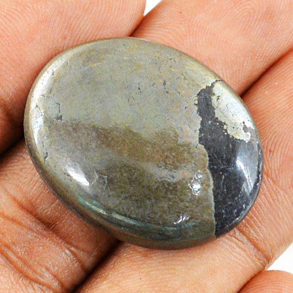 gemsmore:Natural Pyrite Oval Shape Untreated Loose Gemstone