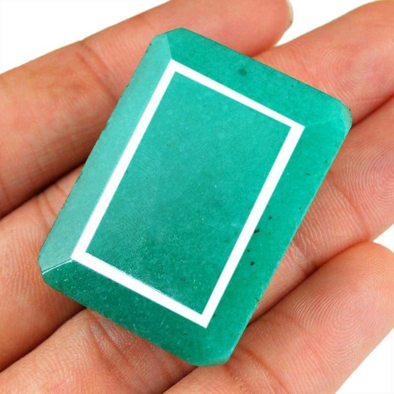 gemsmore:Natural Rectangle Shape Green Emerald Gem