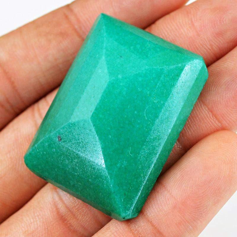 gemsmore:Natural Rectangle Shape Green Emerald Gem