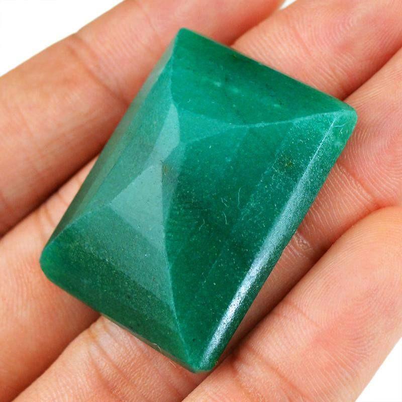 gemsmore:Natural Rectangular Shape Green Emerald Gem