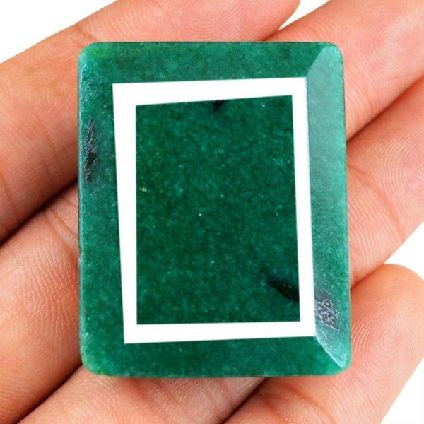 gemsmore:Natural Rectangular Shape Green Emerald Gemstone