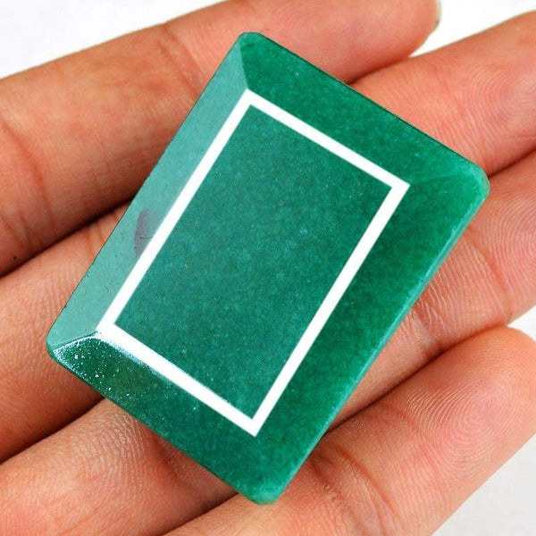 gemsmore:Natural Rectangular Shape Green Emerald Gemstone