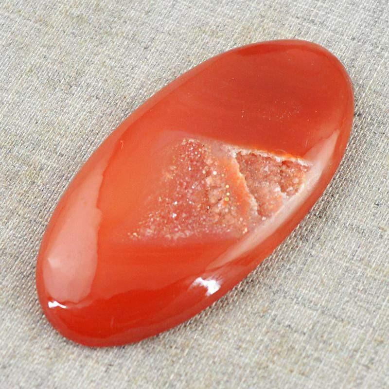 gemsmore:Natural Red Druzy Onyx Oval Shape Gemstone