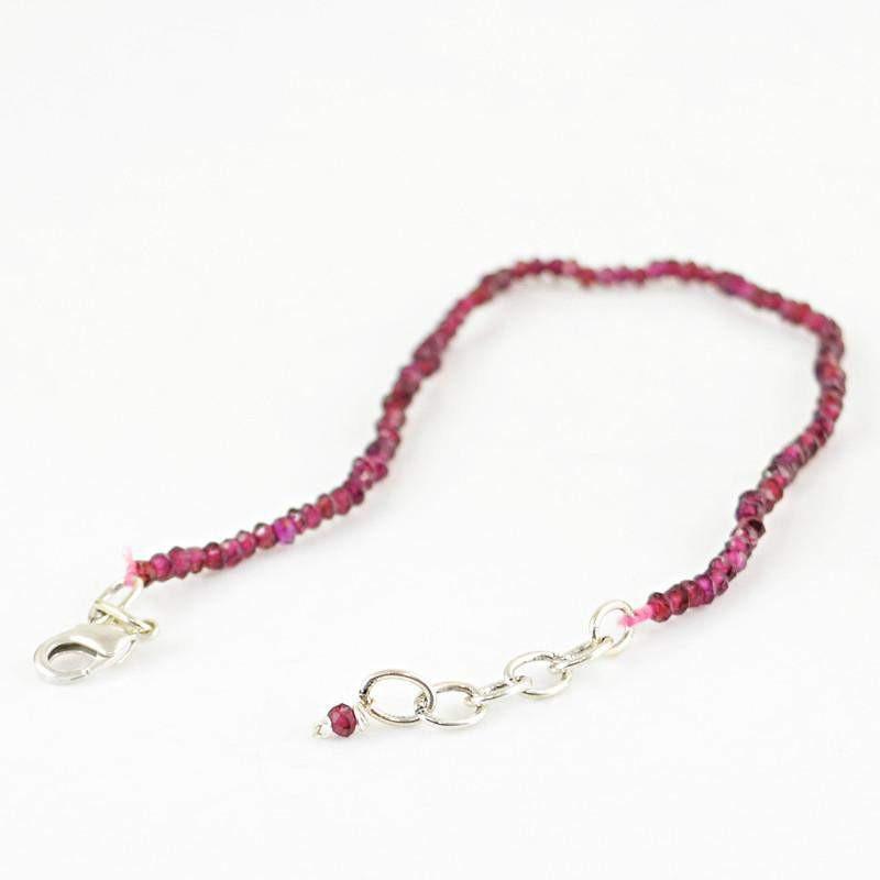 gemsmore:Natural Red Garnet Bracelet Faceted Round Shape Beads